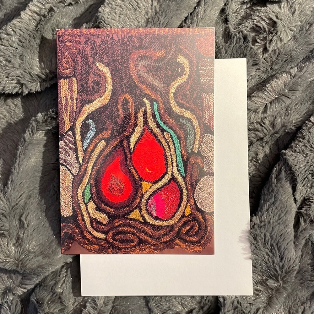 Gifts for knitters! Blank notecard featuring the art of Debbie New